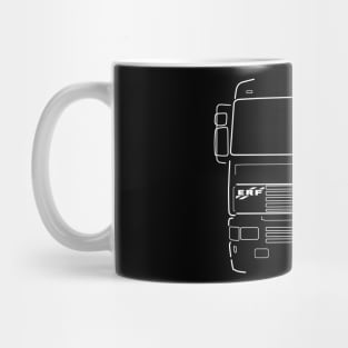 Classic 1990s ERF EC11 lorry white outline graphic Mug